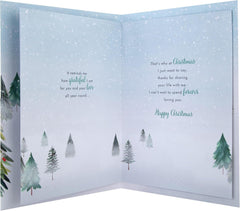 Hallmark Boxed Christmas Card for Fianc� - Classic Winter Scene with Tree Design