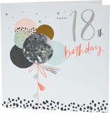 Neon Birthday Balloon Design 18th Birthday Card