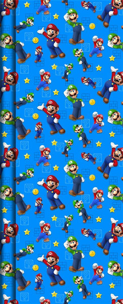 Super Mario Bros 2M Gift Wrap Roll - Pack of 3