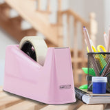 Rapesco 500 Heavy Duty Tape Dispenser & 2 x Tape Rolls - Candy Pink
