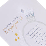 Contemporary Illustrated Embossed Floral Design Engagement Card