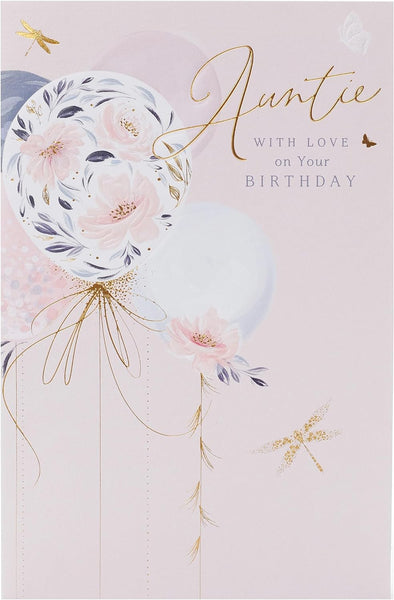 Light Balloons Design Auntie Birthday Card
