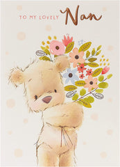 Teddy & Flowers Design for Nan Mother's Day Card