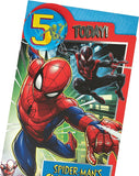 Marvel Spider Man 5th Birthday Card with Badge