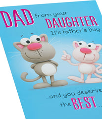 Funny Cat Father's Day Card For Dad From Your Daughter