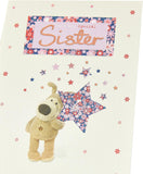 Boofle Birthday Card For Sister With Envelope - Lovely Design Holding A Big Star, Multi, 737947-0-1,137mm x 210mm