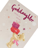 Christmas Card for Goddaughter - Teddy & Presents Design