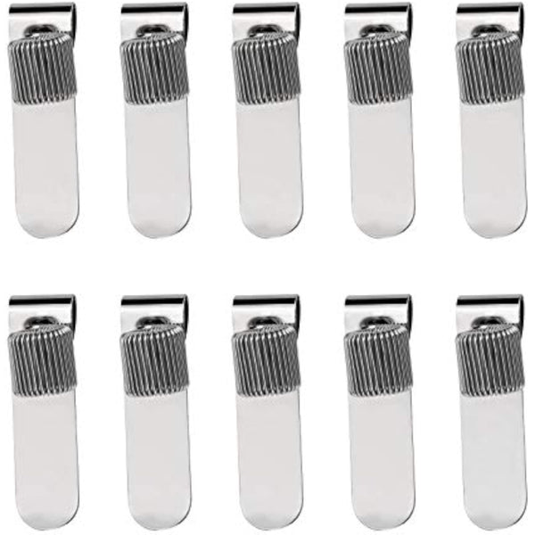 10 x Single Metal Pen Holder With Pocket Clip Silver