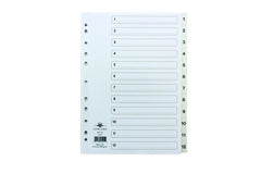 ValueX Index A4 1-12 Multipunched 120 Micron Polypropylene White 64201