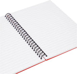 5 Star Manuscript Book Wirebound 70gsm Ruled 160 Pages A5 [Pack of 5], Red