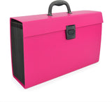 Rapesco 1554 19-Part Expanding Box File Document Organiser, A4+ Expanding Folder with Tabs, Hot Pink