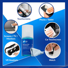 AF Multi-Screen Clene- Screen Cleaning Pump Spray with Micro Fibre Cloth - 200ml for Mobile Phones, TV's, Laptops, Monitors, LED, LCD, Plasma & Tablets - MCA_200MIF