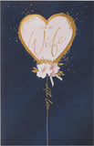 Dark Blue & Gold Design Wife Birthday Card
