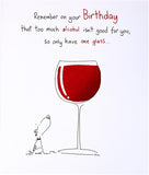 Funny Wine Design Friend Birthday Card