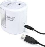 Rapesco 1448 PS12-USB Automatic/Electric Pencil Sharpener with USB or Battery (not Included) Charging, White