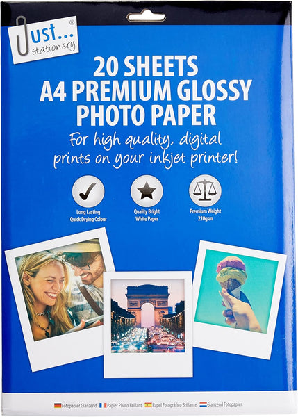 Glossy A4 Photo Paper – 20 Sheets | High-Resolution Inkjet Printing Paper