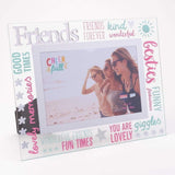 Friends Cheerful Glass Photo Frame 3D Word 6" x 4"