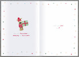 Boofle stood on large letters Cool Yule -Son Christmas Card