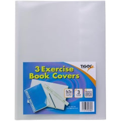 9"x7" Clear Exercise Book Covers – Pack of 3 | Reusable Protective Plastic Sleeves for School Books
