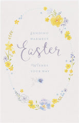 Floral Design Traditional Easter Card Pack of 5