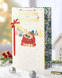 Boofle Embellished Daughter & Her Boyfriend Cuddly Cute Christmas Greeting Card
