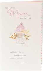 UK Greetings Mother's Day Card With Envelope - Cupcake Design, Pale