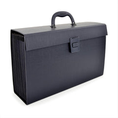 Rapesco 1555 19-Part Expanding Box File Document Organiser, A4+ Expanding Folder with Tabs, Black