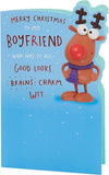 Christmas Card for Boyfriend - Funny Reindeer Christmas Card