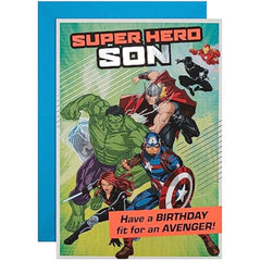 Marvel Avengers Super Hero Son Birthday Card