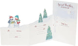 Illustrated snowmen with holly and basket-Brother & Sister In Law (75)