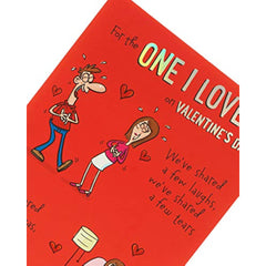 One I Love Funny Valentines Day Card For Him/Her With Envelope - Humorous Design