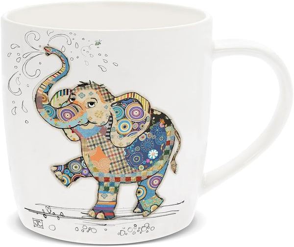 Lesser & Pavey British Designed Barrel Coffee Mug | Ceramic Mugs for Home or Work | Large Mugs for Hot Drinks | Eddie Elephant Tea and Coffee Cups - Bug Art