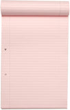 Rhino Pink Paper Refill Pad 8mm feints & margin A4 50 Leaf 100 pages (Pack of 6)