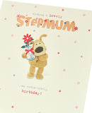 Boofle Birthday Card For Step Mum With Envelope - Cute Design Of Boofle With Vase And Flower