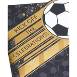 Black & Gold Football Design Birthday Card