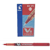 2 x Pilot V5 Liquid Ink Rollerball 0.5 mm Tip Red