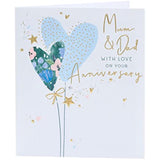 Pretty Hearts Design Mum & Dad Anniversary Card