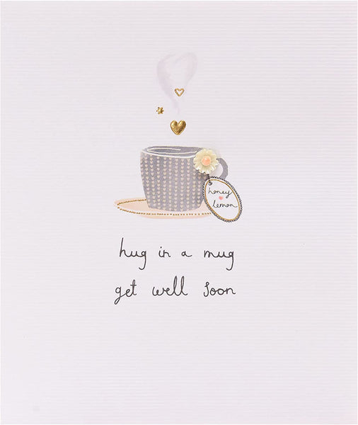 Get Well Soon Handmade Card Hug in a Mug