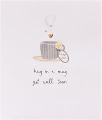 Get Well Soon Handmade Card Hug in a Mug