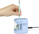 Rapesco 1447 PS12-USB Automatic/Electric Pencil Sharpener with USB or Battery (not Included) Charging, Power Blue