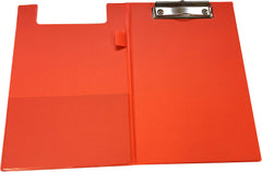 A5 Neon Orange Foldover Clipboard with Pen Holder