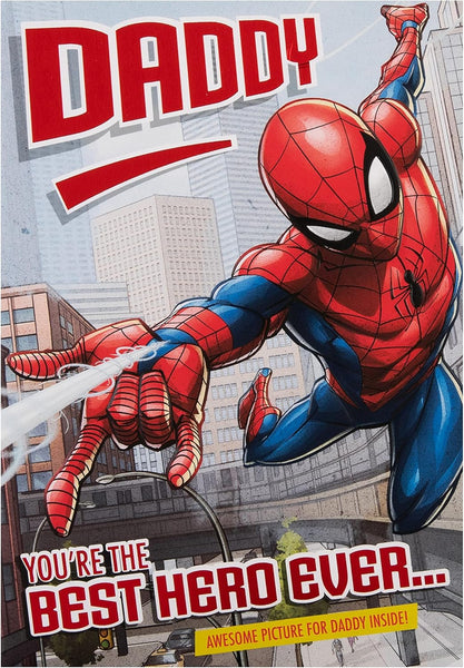 Marvel Spiderman Daddy Birthday Card