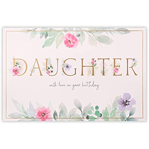 Daughter With Love Flower Birthday Card