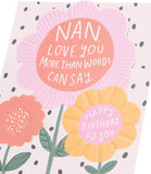 UK Greetings Birthday Card for Nan - Bright Flowers Design