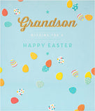 Grandson Easter Card with Envelope - Blue Egg Design