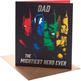 Marvel Avengers Dad Birthday Card - Mightiest Hero Design - Superhero Greeting
