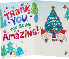 Cartoon Couple and Scene Christmas Card