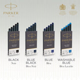 Parker Quink Long Ink Refill Cartridge for Fountain Pens Black
