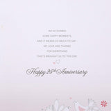 25th Glitter Finished Wife Silver Anniversary Card