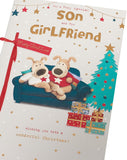 Boofle Embellished Special Son & His Girlfriend Cute Christmas Greeting Card